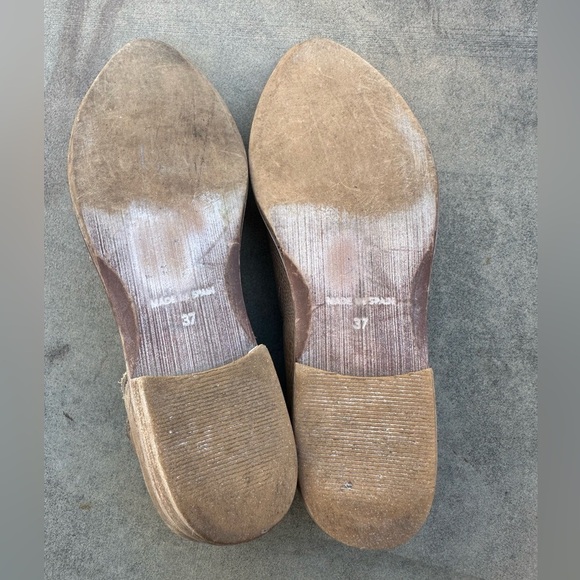 Free People Royale Flat D'Orsay Shoes Taupe Leather Size 37 US 7 - Picture 8 of 11